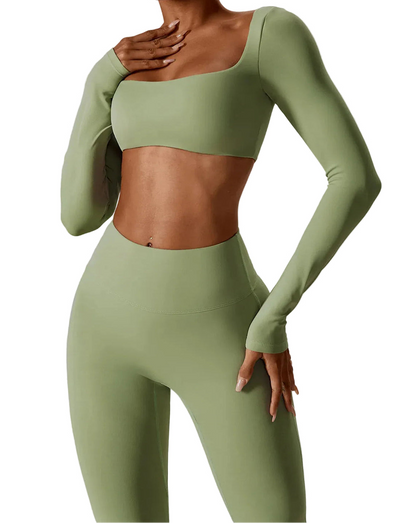 Seamless Sculpt Yoga Long Sleeve Set