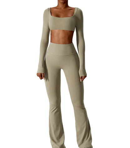 Seamless Sculpt Yoga Long Sleeve Set