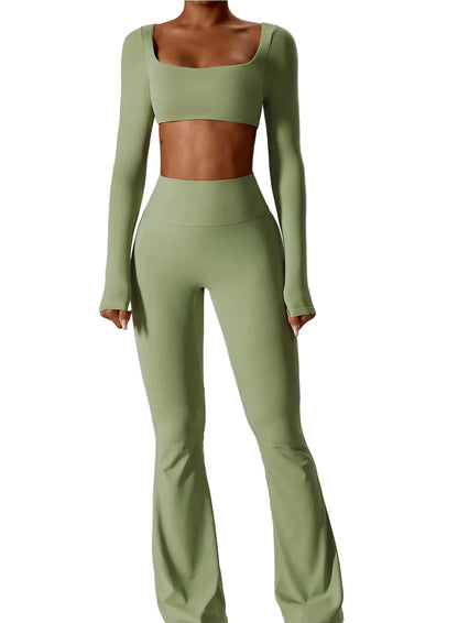 Seamless Sculpt Yoga Long Sleeve Set